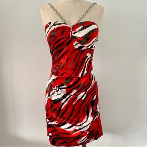 Windsor 🐅tiger stripes red black mini dress